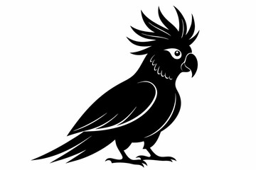 cockatoo line art silhouette vector illustration