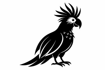 Obraz premium cockatoo line art silhouette vector illustration
