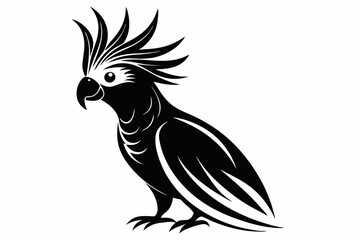Fototapeta premium cockatoo line art silhouette vector illustration