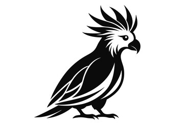 cockatoo line art silhouette vector illustration