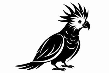 cockatoo line art silhouette vector illustration