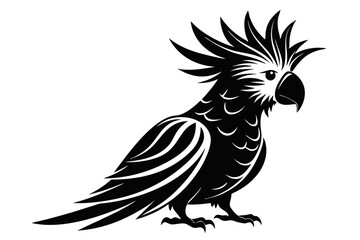 cockatoo line art silhouette vector illustration
