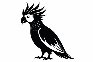 cockatoo line art silhouette vector illustration