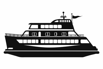 Obraz premium ferry line art silhouette vector illustration