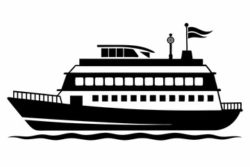 Obraz premium ferry line art silhouette vector illustration