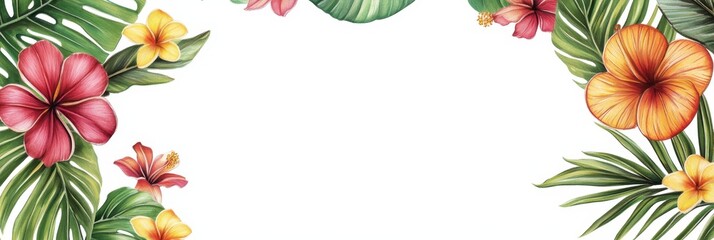 Vibrant Tropical Floral Border Design