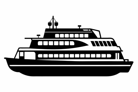 black ferry boat side view clip art preview