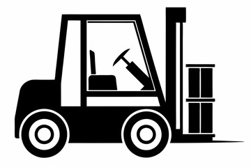 Naklejka premium forklift line art silhouette vector illustration