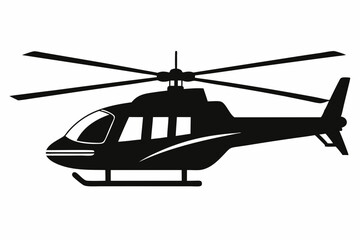 helicopter line art silhouette vector illustration