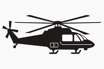 helicopter line art silhouette vector illustration