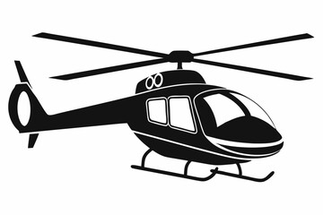 helicopter line art silhouette vector illustration
