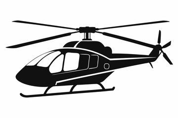 helicopter line art silhouette vector illustration