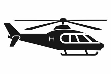 helicopter line art silhouette vector illustration
