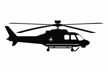 helicopter line art silhouette vector illustration