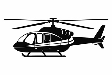 helicopter line art silhouette vector illustration