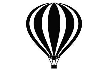 Fototapeta premium hot air balloon line art silhouette vector illustration