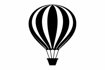 hot air balloon line art silhouette vector illustration