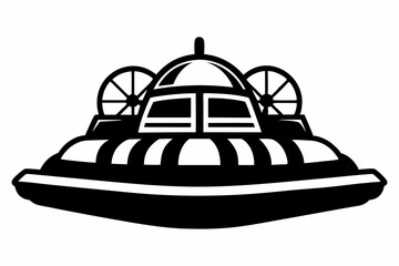 hovercraft line art silhouette vector illustration