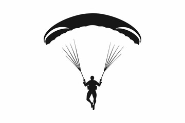 paraglider line art silhouette vector illustration