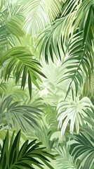 Lush green leaves dominate the frame in a vibrant nature scene