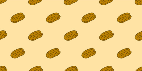 Dry dates pattern background. doodle dates pattern background. dates fruit illustration for packaging.