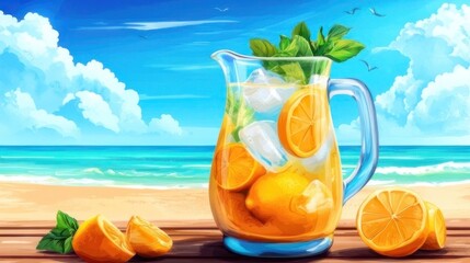 Obraz premium Refreshing Summer Citrus Drink