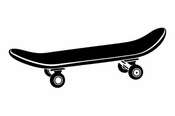 skateboard line art silhouette vector illustration © Pinak