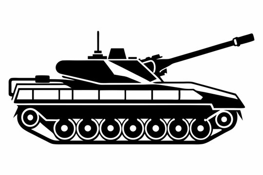 black tank side view, military vehicle clip art preview