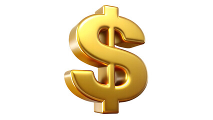 Golden dollar sign isolated