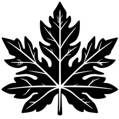 Papaya leaf silhouette