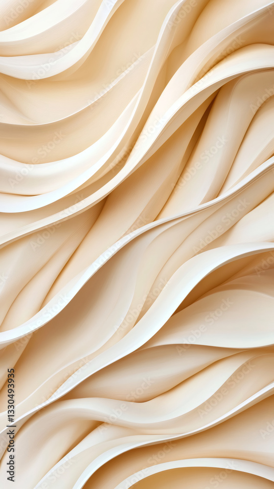 Aufkleber Smooth, flowing beige waves create a dynamic and visually appealing abstract background, perfect for various design projects