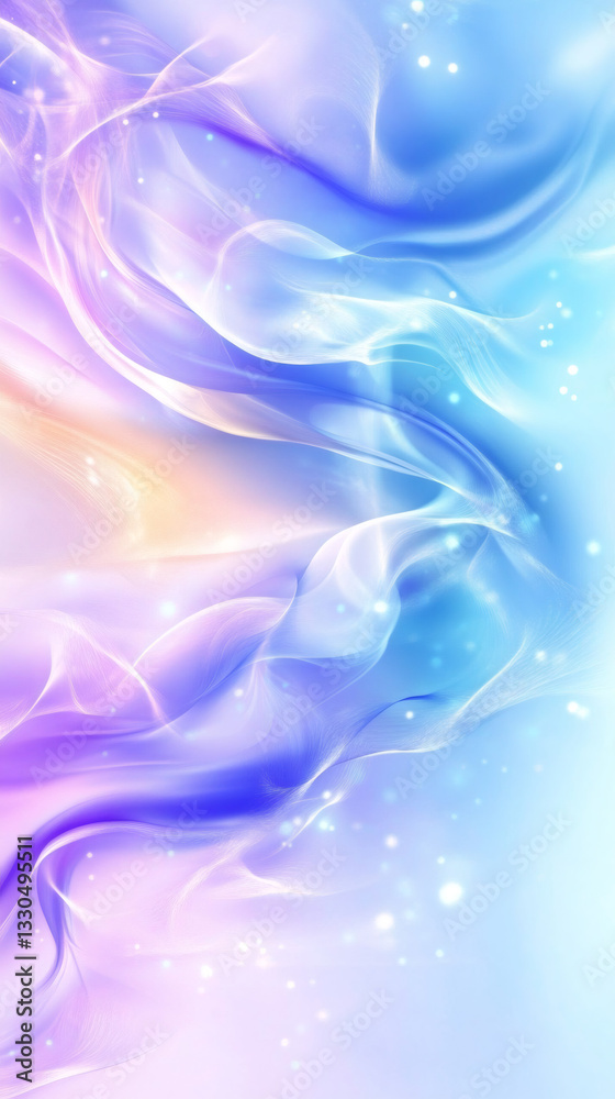 Poster Abstract background with pastel colored lines swirling and waving, creating a soft and dreamy atmosphere