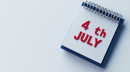 Calendar Highlighting the Fourth of July Ideal for Patriotic Themes and Celebrations