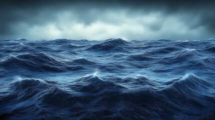Fototapeta premium Dark Ocean Waves Under a Stormy Sky