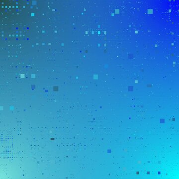 Abstract blue gradient background with floating pixels in parallax motion. Perfect seamless loop for modern tech presentations, web backgrounds, and digital content creation.