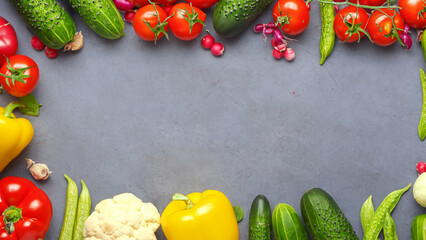 Food Background. Colorful Vegetables Background With Copy Space for Text.