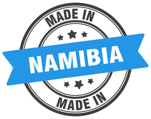 Made in Namibia round sign. Made in Namibia stamp.