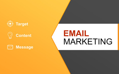Obraz premium Email marketing. Poster or website page with icons