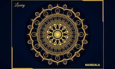 luxury gold color ornamental mandala design background