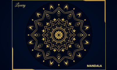 luxury gold color ornamental mandala design background