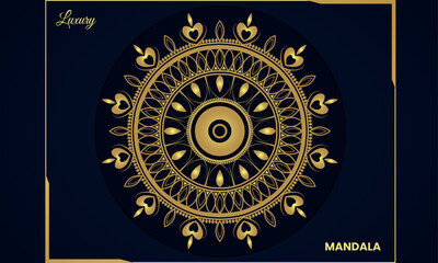 luxury gold color ornamental mandala design background
