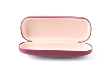 One open glasses case isolated on white