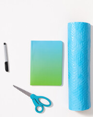 Book mockup template on white background packing supplies