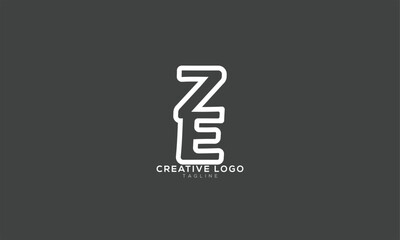 ZE EZ Abstract initial monogram letter alphabet logo design