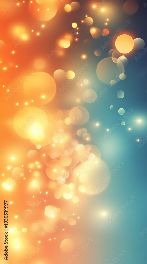 Leinwandbilder Warm and cool colors blending together in a defocused light pattern, creating a festive and magical bokeh effect