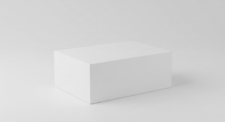 Clean White Box Softly Lit Minimalist Product Mockup. AI Generated