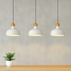 Geometric mid century, geometric mid century patterns, minimalist mid century aesthetic, Elegant pendant lamps illuminate a cozy interior space.