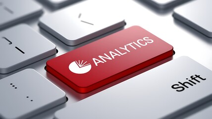 Fototapeta premium Close-Up of Computer Keyboard Featuring Bold Red 