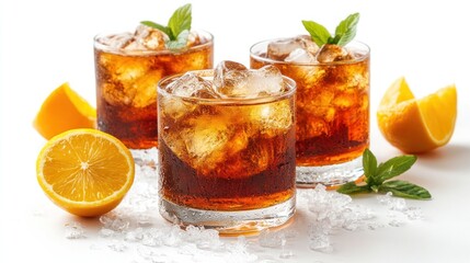 Refreshing Iced Drinks with Citrus, Studio Shot