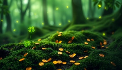 St. Patrick's Day Luck: Shamrocks and Gold Coins
